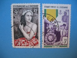 Océanie  1955/1956    PA  Timbres  N°  203 Et 204  Oblitérés Bon état  Côte  19 € - Luchtpost