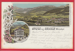 GEMSLE-WEISSBAD, LITHO, BALKENSTEMPEL - Weissbad 