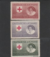 #195 REVENUE STAMP, RED CROSS, WAR PRISONERS SERVICES, TAX FREE, THREE STAMPS, ROMANIA. - Fiscale Zegels