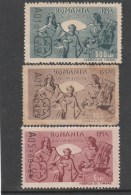 #196   REVENUE STAMP, 5 LEI, 100 LEI, 500 LEI, WINTER ASSISTANCE, MINT, THREE STAMPS, ROMANIA. - Fiscale Zegels