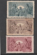 #196   REVENUE STAMP, 5 LEI, 100 LEI, 500 LEI, WINTER ASSISTANCE, MINT, THREE STAMPS, ROMANIA. - Fiscaux