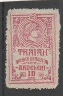 #196  REVENUE STAMP, 10BANI, ASSISTANCE STAMP FOR TRANSILVANIA,TRAIAN, MINT, ONE STAMP,ROMANIA. - Steuermarken