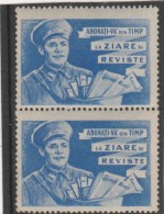 #196  OLD REVENUE STAMP, NEWSPAPERS AND MAGAZINES,  MNH**, STAMPS IN PAIR,  ROMANIA. - Steuermarken