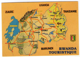 CPM         RWANDA TOURISTIQUE   -    CARTE GEOGRAPHIQUE - Rwanda