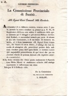 1836 BOLOGNA - COMMISSIONE PROVINCIALE DI SANITÀ - Décrets & Lois