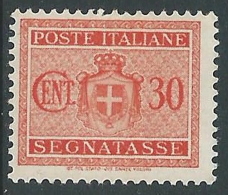 1945 LUOGOTENENZA SEGNATASSE SENZA FILIGRANA 30 CENT MNH ** - CZ15-9 - Taxe