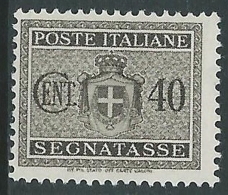 1945 LUOGOTENENZA SEGNATASSE SENZA FILIGRANA 40 CENT MNH ** - CZ15-8 - Taxe