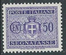 1945 LUOGOTENENZA SEGNATASSE SENZA FILIGRANA 50 CENT MNH ** - CZ15-9 - Postage Due