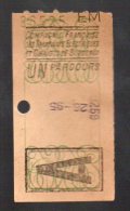 (Bordeaux, Gironde) Ticket De Tramway  "A"  (PPP3663) - Europe