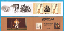 2014  EUROPA CEPT VOLKSMUSIKINSTRUMENTEN GUSLE MONTENEGRO CRNA GORA BOOKLET   MNH - 2014