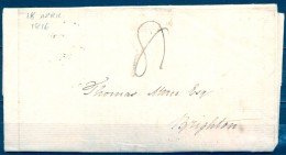 1816 , GRAN BRETAÑA , CARTA COMPLETA CIRCULADA A BRIGHTON - ...-1840 Prephilately