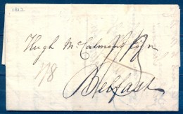 1812 , GRAN BRETAÑA ,CARTA CIRCULADA ENTRE LONDRES Y BELFAST EN IRLANDA - ...-1840 Prephilately