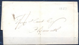 1828 , GRAN BRETAÑA ,CARTA CIRCULADA ENTRE LONDRES Y PLYMOUTH - ...-1840 Precursori