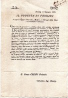 1816 FERRARA CIRCOLARE CONTRO LA PESTE NEL REGNO DI NAPOLI - Décrets & Lois