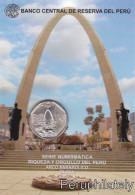 PERU 2016 , ARCO PARABOLICO TACNA , 1 SOL , COIN ON CARD , MINT - Pérou