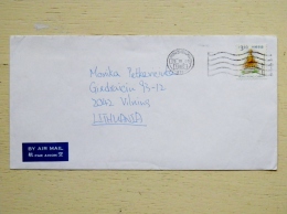 Cover Sent From Hong Kong To Lithuania On 2000 Buddha At Po Lin Monastery - Storia Postale