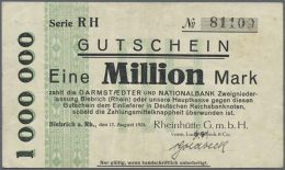 Biebrich Und Amöneburg, 17 Scheine Hochinflation, Dabei Kalle & Co., 2 Mio. Mark, 18.8.1923, Scheck Auf... - [11] Lokale Uitgaven