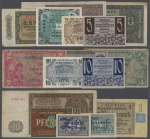 Kleines Lot Mit 44 Banknoten Der Alliierten Militärbehörde, Länderscheine Baden, Rheinland-Pfalz Und... - Autres & Non Classés