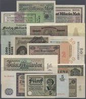 2 Sammelalben Mit Ca. 300 Banknoten Deutsches Reich, überwiegend Inflation Bis Zu 2 Billionen Mark (Ro.132),... - Autres & Non Classés