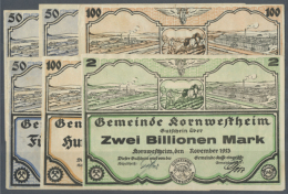 Kornwestheim, Gemeinde, 50, 100 Mrd., 2 Billionen Mark, November 1923; 50 (2), 100 Mrd. Mark, 9.11.1923, Tag... - [11] Local Banknote Issues