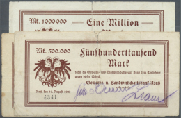 Isny, Gewerbe- Und Landwirtschaftsbank, 200, 500 Tsd., 1 Mio. Mark, 10.8.1923, Großes Format, Erh. IV (D) - [11] Lokale Uitgaven