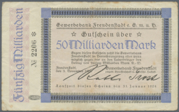 Freudenstadt, Gewerbebank, 50 Mrd. Mark, 3.11.1923, Erh. III-IV (D) - [11] Emissions Locales