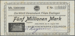 Esslingen, Maschinenfabrik Esslingen, 5 Mio. Mark, 24.8.1923, Reihe E, Erh. III (D) - [11] Emissions Locales