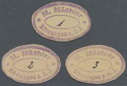 Ellwangen, M. Mächler, Käserei Und Butterhandlung, 1, 2, 3 Pf., O. D. (1919), Oval Geschnittene Kartons... - [11] Lokale Uitgaven
