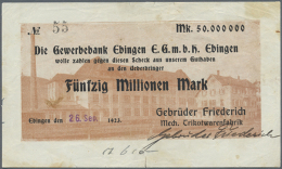 Ebingen, Gebrüder Friederich, 50 Mio. Mark, 26.9.1923, Tag Und Monat Gestempelt, Erh. III-IV (D) - [11] Local Banknote Issues