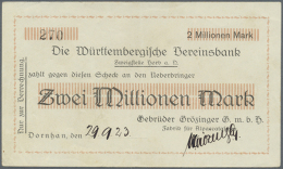 Dornhan, Gebrüder Grözinger GmbH, 2 Mio. Mark, 29.9.1923 (Datum Handschriftlich), Erh. II- (D) - [11] Emissions Locales