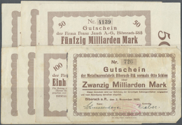 Biberach, Metallwarenfabrik Vormals Otto Schlee, 20 Mrd. Mark, 2.11.1923, Ecken Rundgeschnitten, Erh. V; Franz... - [11] Emissions Locales