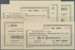 Wingendorf, August Teichmann, 500 Mark, O. D., Blanko, 6.10.1922, Mit Prägung; 1000 Mark, O. D., Blanko,... - [11] Emissions Locales