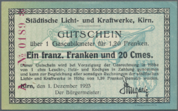 Kirn, Städtische Licht- Und Kraftwerke, 1 Gascubikmeter Für 1,20 Franz. Franken, 1.12.1923, Erh. I (D) - [11] Lokale Uitgaven