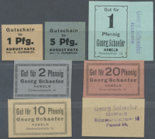 Hameln, August Katz, 1, 5 Pfg. Blau, O. D.; Georg Schäfer, 1 (ohne Und Mit Stempel), 2 (mit Stempel), 10 (ohne... - [11] Lokale Uitgaven