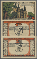 Damme, Karnevals-Gesellschaft, 75 Pf., 1.50 Mark, 2 Mark, O. D., Ohne KN, Erh. I-, Total 3 Scheine (D) - [11] Local Banknote Issues