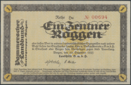 Bergen, Pommerscher Landbund Kreisgruppe Rügen Und Landhilfe GmbH, Ein Zentner Roggen, 10.12.1923, Reihe Hu,... - [11] Local Banknote Issues