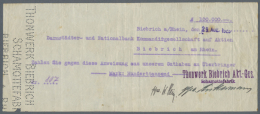 Biebrich, Thonwerk Biebrich AG Schamottefabrik, 100 Tsd. Mark, 29.8.1923 (Datum Gestempelt), Maschinengeschriebene... - [11] Local Banknote Issues