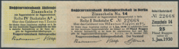 Berlin, Roggenrentenbank AG, 2 1/2 Pfund Roggen, 1.6.1923, Zahlbar Am 1.1.1923, Als Notgeld Verwendeter Zinsschein;... - [11] Local Banknote Issues