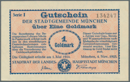 München, Stadt, 1, 2, 5 Goldmark, 4.11.1923, Erh. I, 3 Scheine (D) - [11] Emissions Locales