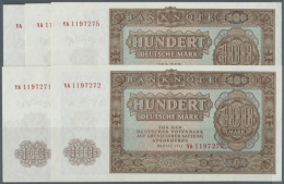 Set Mit 5 Fortlaufend Nummerierten Banknoten 100 Mark 1955, Alle Als Ersatznote Mit Serie YA, Ro.353b In Nahezu... - Other & Unclassified