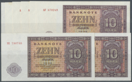 Set Mit 8 Banknoten 10 Mark 1955, Dabei Laufende Serie Und Ersatznote Ro.350a,b Und 6 X 10 Mark Mit Fortlaufender... - Andere & Zonder Classificatie