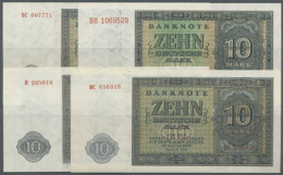 Set Mit 9 Banknoten 10 Mark 1948 Mit UdSSR- Und DDR-Druck Ro.343a,b,c,d In Leicht Gebraucht Bis Kassenfrisch Und 5... - Autres & Non Classés