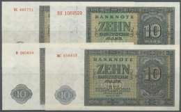 Set Mit 9 Banknoten 10 Mark 1948 Mit UdSSR- Und DDR-Druck Ro.343a,b,c,d In Leicht Gebraucht Bis Kassenfrisch Und 5... - Other & Unclassified