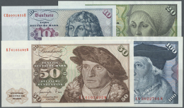 Bundesrepublik: Set Von 4 Banknoten 10, 20, 50 Und 100 Mark 1977, Der 10er In UNC, Der 20er In AUNC, Der 50er In... - Andere & Zonder Classificatie