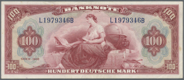 Bundesrepublik: 100 DM 1948 (roter Hunderter), Ro.244, Saubere, Farbfrische Gebrauchserhaltung, Senkrechter... - Autres & Non Classés