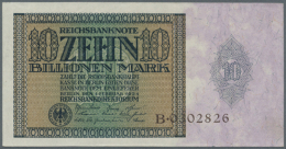 10 Billionen Mark 1924, Ro.134 In Exzellenter Erhaltung Mit Minimaler Senkrechter Falte In Der Mitte Und Leicht... - Andere & Zonder Classificatie