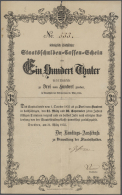 Sachsen: 3 % Anleihe Eines Königlich-sächsichen Staatsschulden-Cassen-Scheines über 100 Thaler 1855... - [ 1] …-1871 : Duitse Staten