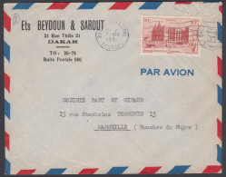 French West Africa 1951, Airmail Cover "Beydoun & Sarout" Dakar To Marseille W./postmark Dakar - Covers & Documents