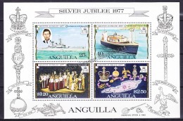 Anguilla 1977 Yvert BF 15, 25th Anniversary Of The Accession To The Throne Of Elizabeth II - Miniature Sheet - MNH - Anguilla (1968-...)