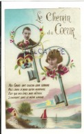 Le Chemin Du Coeur. Couple, Clés, Pensée, Roses. Montage. DEDE Paris 961. 1925 - Gekleidete Tiere